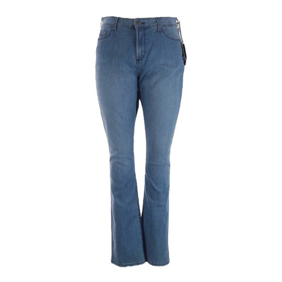 NYDJ Straight Leg Jeans Size 16 Blue High Rise Stretch Denim NWT Made in USA - Picture 1 of 9